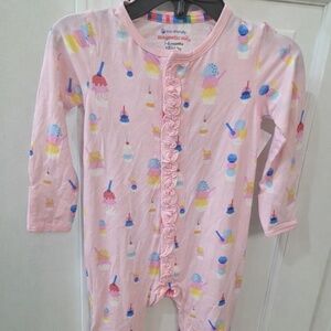 Magnetic Me Baby Girl Modal Footie Sleeper 3-6 months Sundae Funday